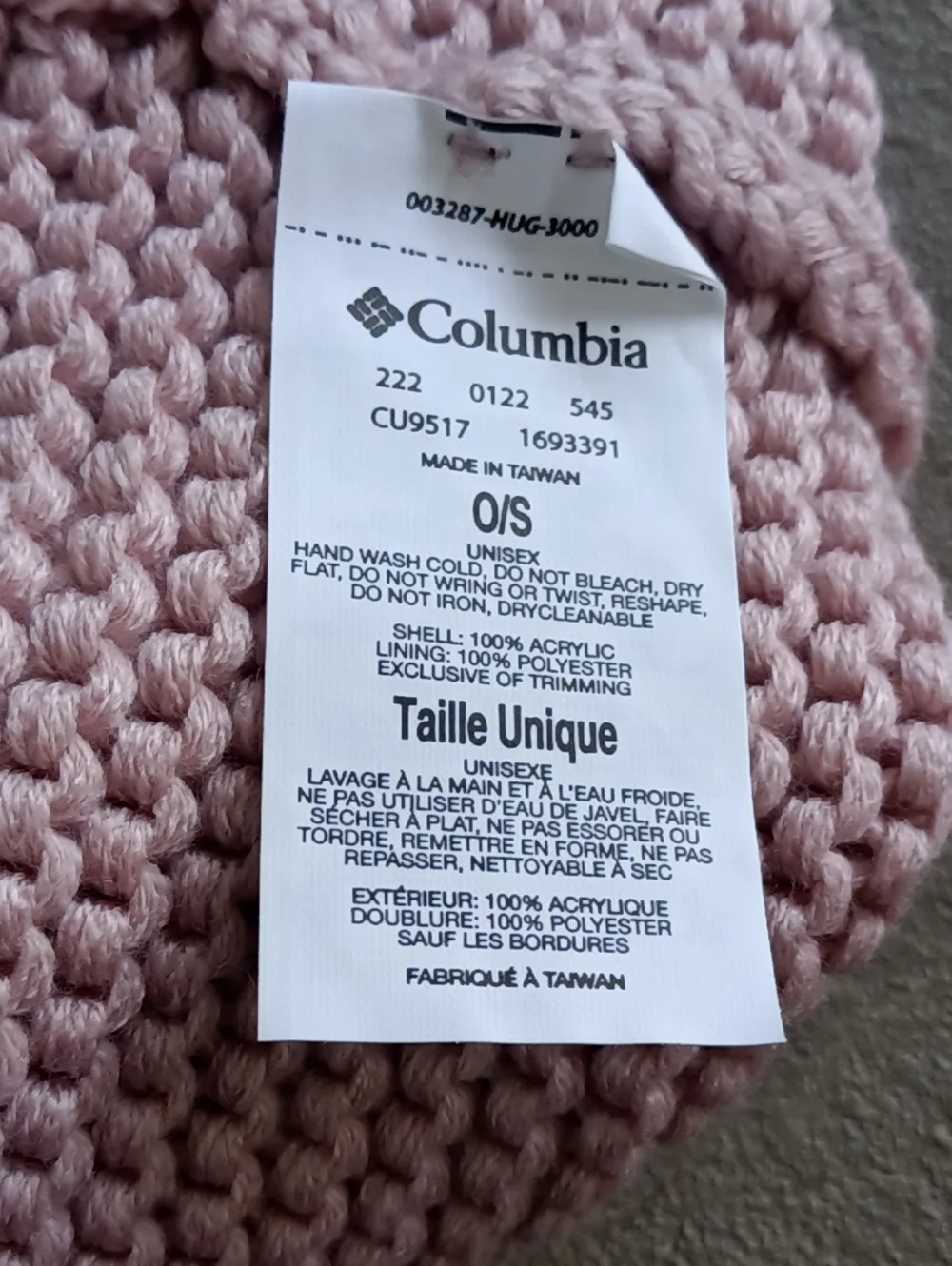Columbia Cascade Peak Light Pink Knit Winter Beanie Hat